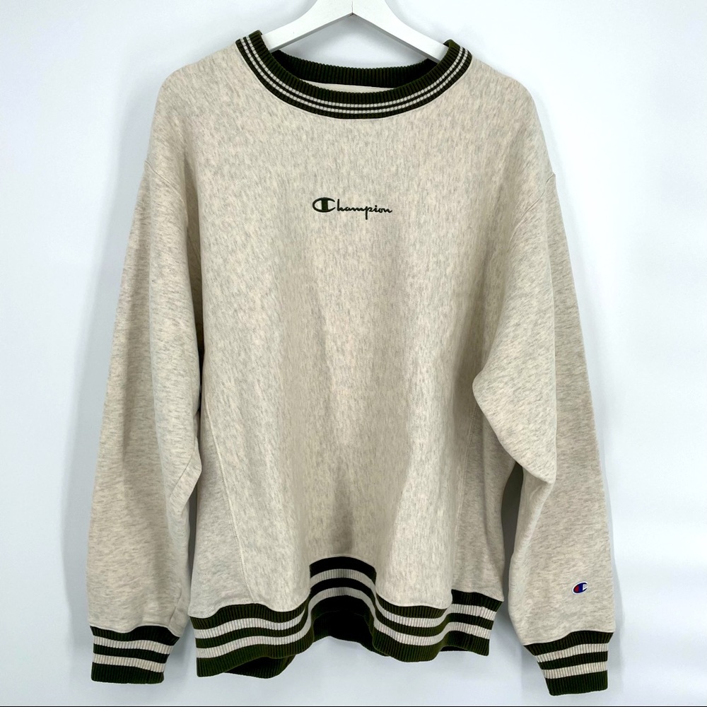 Champion Reverse Weave Ringer Crewneck Sweatshirt - Vintage Style!